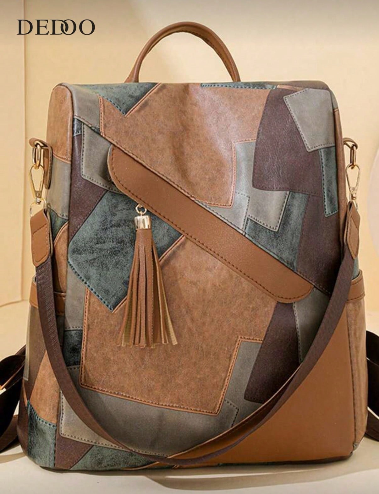 Laptop Accessories Essential - Fashion Colorblock Anti-Theft Large Capacity Backpack