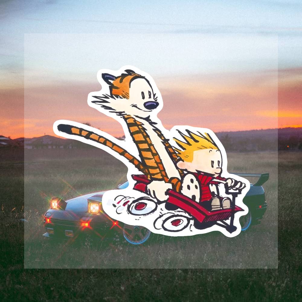 Laptop Accessories Travel Case - Calvin- An-d Hobbe-s 16cm Creative Sticker