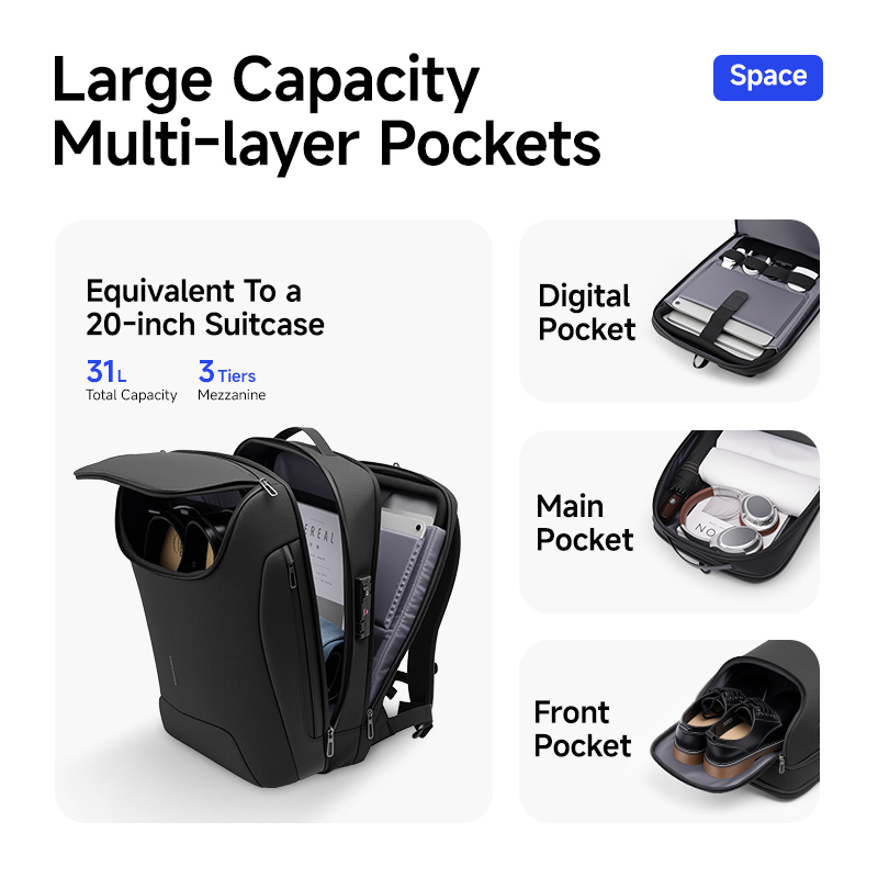 MARK RYDEN 31L Smart Men's Bac - Laptop Accessories Travel Case ulasan dan harga