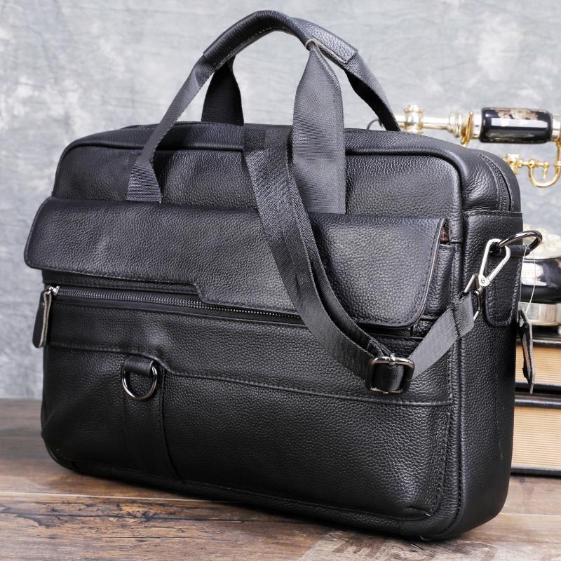 Large Men's Genuine Leather Ha - Laptop Accessories Travel Case ulasan dan harga