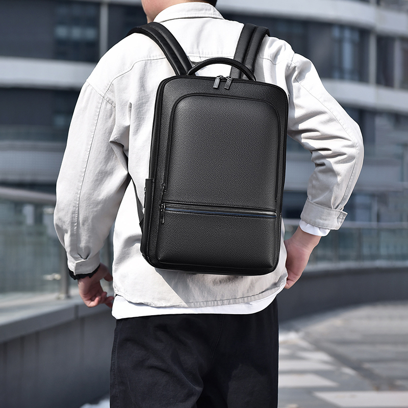 PU Leather Men's Backpack USB  - Laptop Accessories Travel Case ulasan dan harga