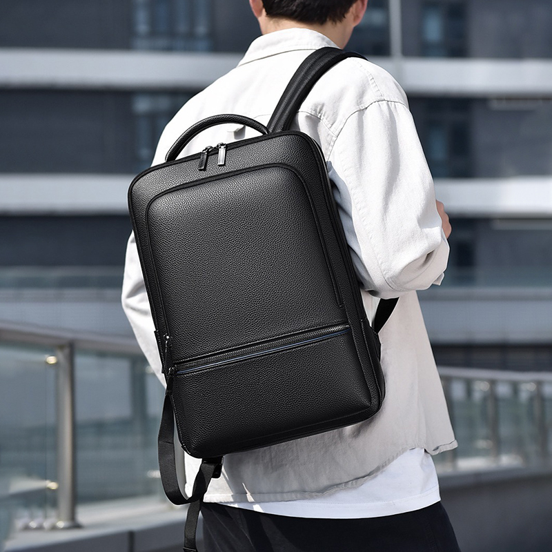 PU Leather Men's Backpack USB  - Laptop Accessories Travel Case ulasan dan harga